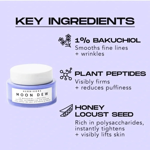NWT Herbivore Moon Dew Retinol Alternative Eye Cream - Picture 4 of 9